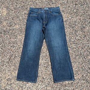 Mens vintage y2k bootcut anchor blue nice wash denim jeans baggy wide leg flare